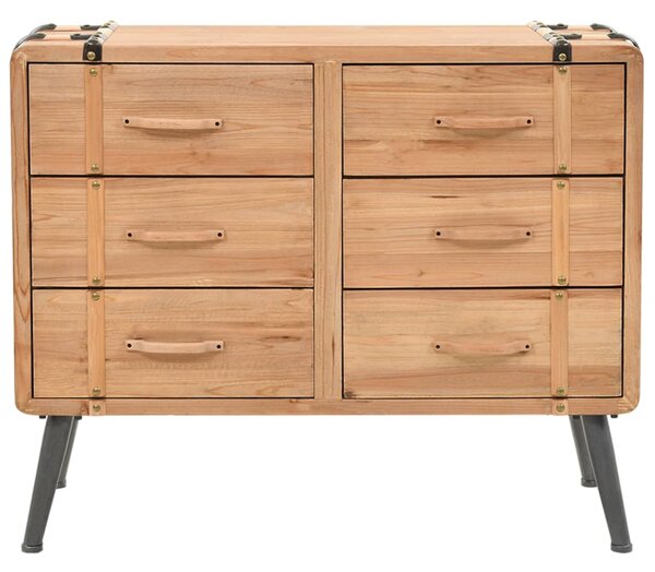 Drawer Cabinet Solid Fir Wood 91x35x73 cm