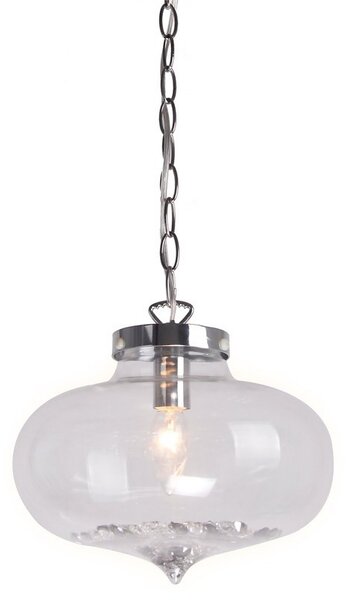 Glass Pendant Light with Crystal Beads