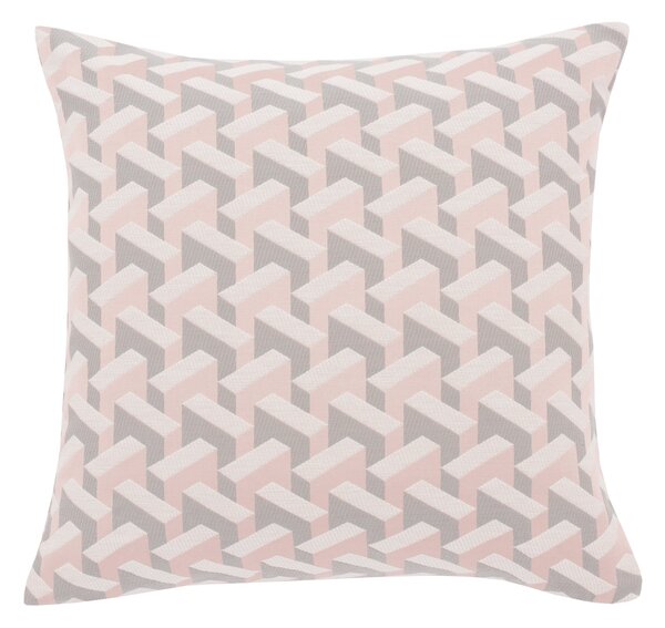 Jacquard Geo Cushion Cover Pink