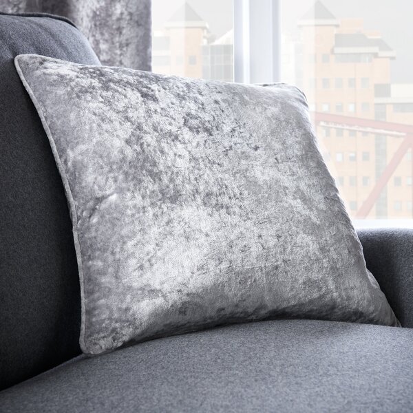 Crushed Velour Cushion Silver
