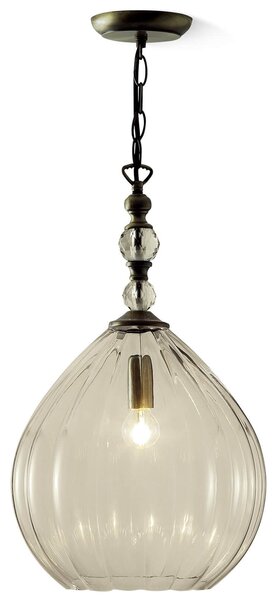 Beaudesert Glass Pendant Light - Antique Brass