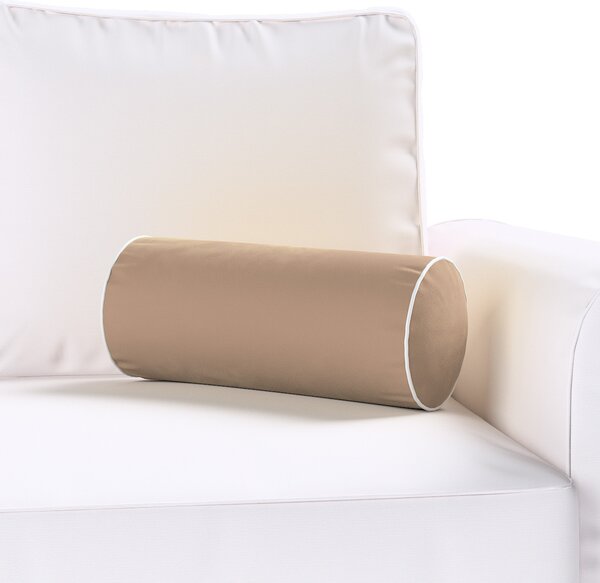 Velvety bolster cushion with piping