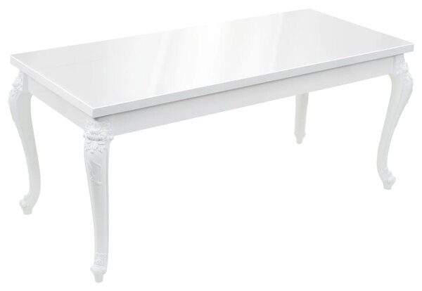 Dining Table 179x89x81 cm High Gloss White