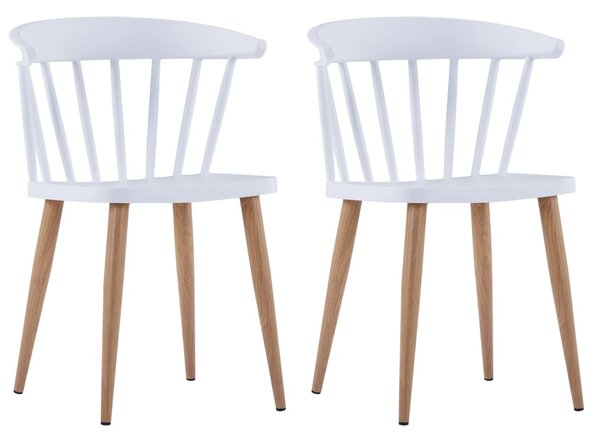 Dining Chairs 2 pcs White Plastic