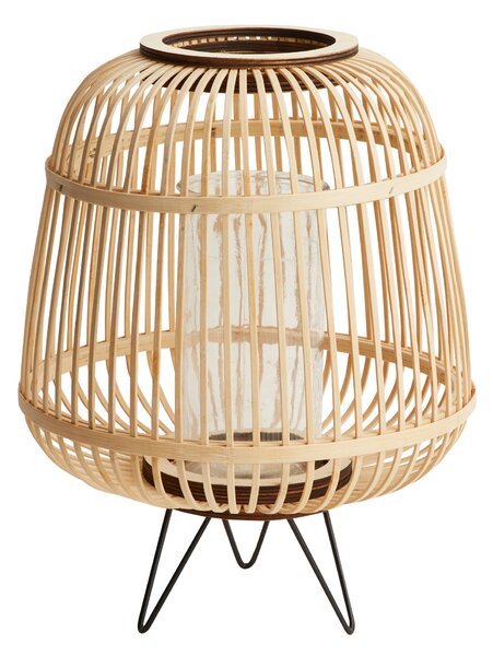 Large Bamboo Lantern with Hairpin Legs Brown