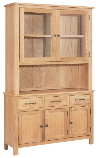 Desk Hutch 110x33.5x105 cm Solid Oak Wood