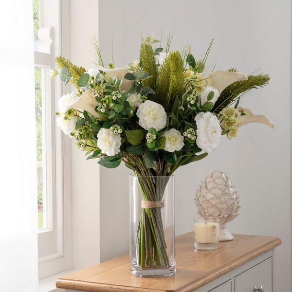 Florals Forever Charlotte Calla Lily Luxury Bouquet White 63cm White, Green and Clear