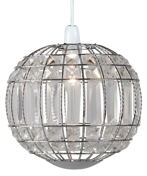 Omeo Acrylic Easy Fit Pendant Light Shade - Chrome & Clear