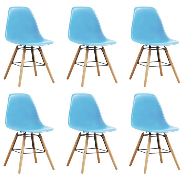 Dining Chairs 6 pcs Blue Plastic