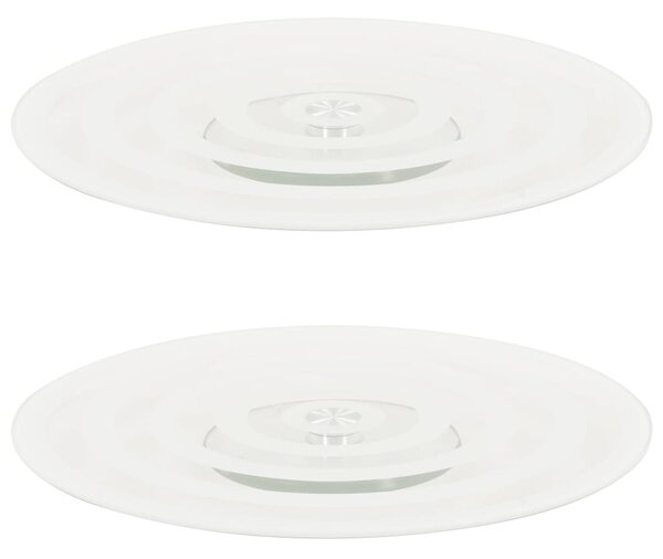 Rotating Serving Plates 2 pcs Transparent 30 cm Tempered Glass