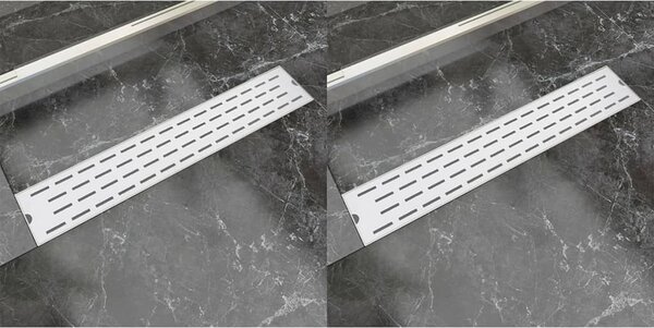 Linear Shower Drain 2 pcs Line 630x140 mm Stainless Steel