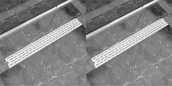 Linear Shower Drain 2 pcs Line 930x140 mm Stainless Steel
