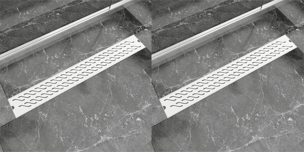 Linear Shower Drain 2 pcs Wave 830x140 mm Stainless Steel