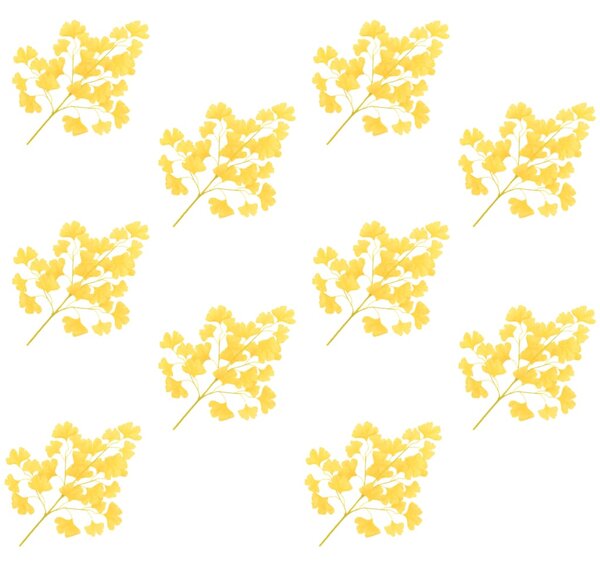 Artificial Leaves Ginko 10 pcs Yellow 65 cm