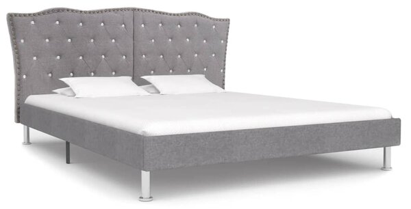 Bed Frame Light Grey Fabric 135x190 cm 4FT6 Double