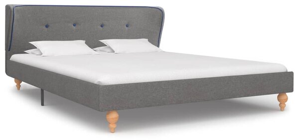 Bed Frame Light Grey Fabric 135x190 cm 4FT6 Double