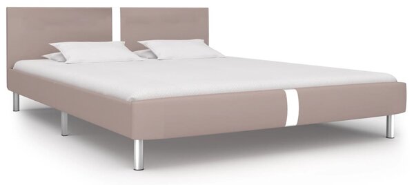 Bed Frame Cappuccino Faux Leather 150x200 cm 5FT King Size