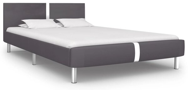 Bed Frame Grey Faux Leather 120x190 cm 4FT Small Double