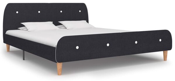 Bed Frame Dark Grey Fabric 150x200 cm King Size