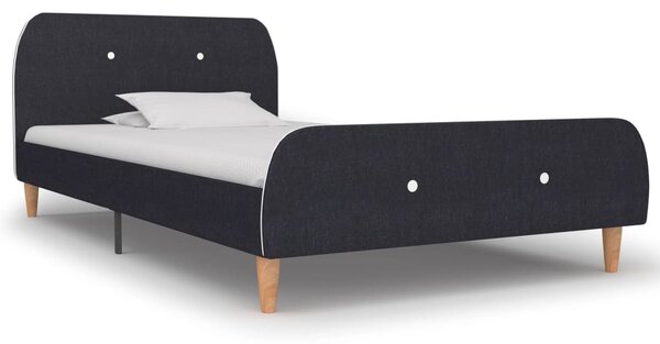 Bed Frame Dark Grey Fabric 90x190 cm 3FT Single