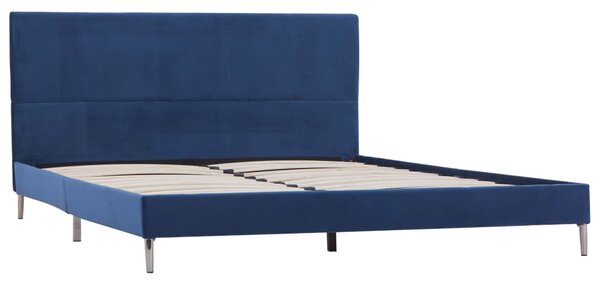 Bed Frame without Mattress Blue Fabric 150x200 cm King Size