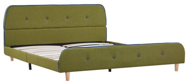 Bed Frame without Mattress Green Fabric 135x190 cm Double