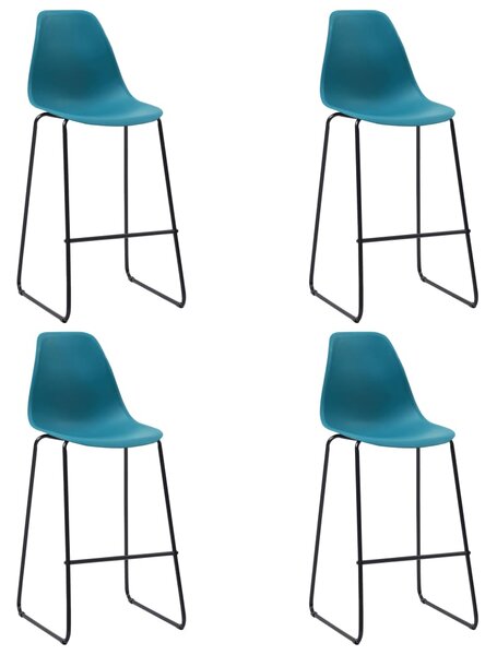Bar Chairs 4 pcs Turquoise Plastic