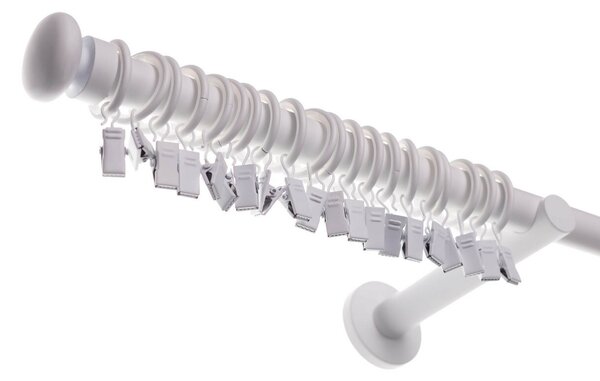 Single curtain rod Modern white matt 160cm