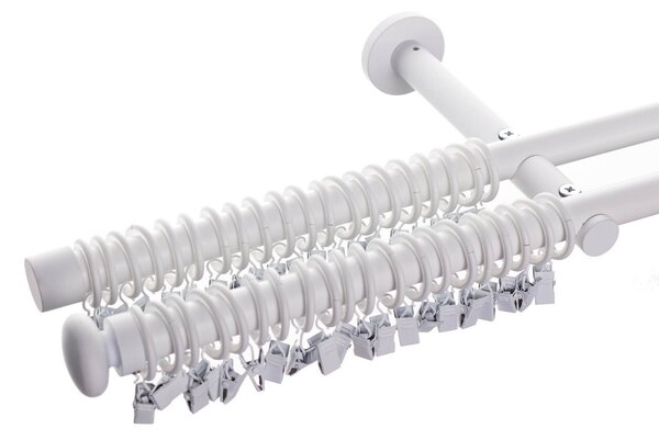 Double curtain rod Modern white matt 160cm