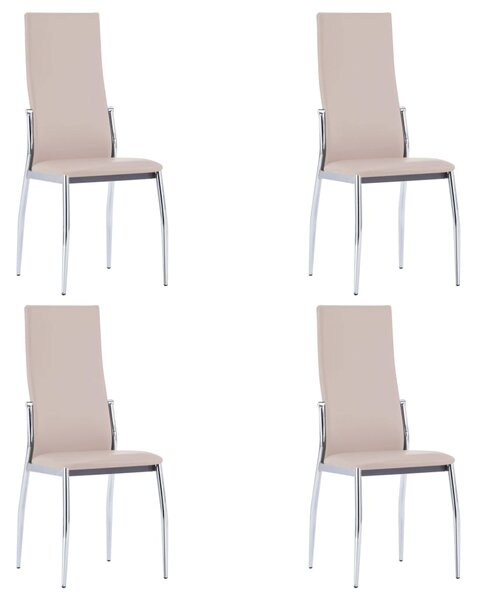 Dining Chairs 4 pcs Cappuccino Faux Leather