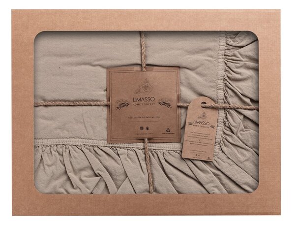 Bedding Cotton 160x200cm oxford tan