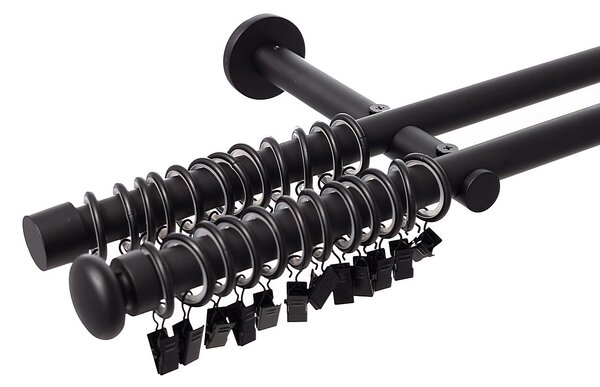 Double curtain rod Modern black matt 160cm