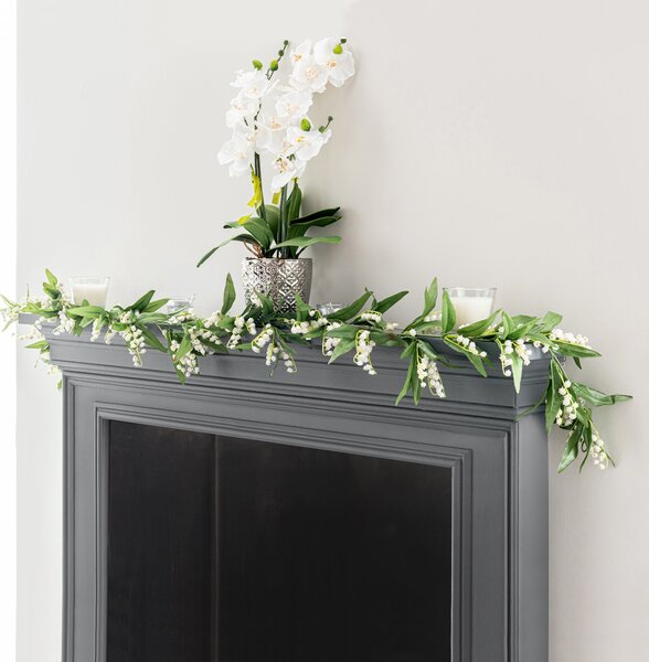 Artificial Lily Garland 180cm Off White