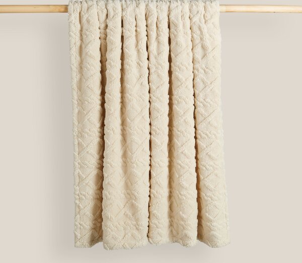 Cable Sherpa 130x180cm Throw Blanket