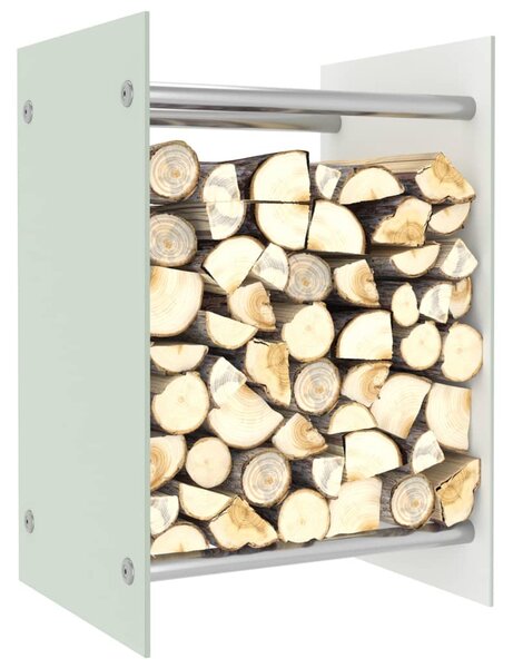 Firewood Rack White 40x35x60 cm Glass
