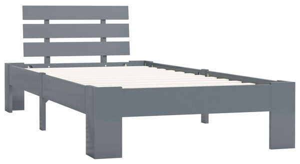 Bed Frame without Mattress Grey Solid Pine Wood 90x200 cm