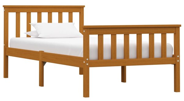 Bed Frame Honey Brown Solid Pinewood 100x200 cm
