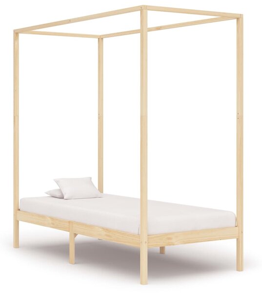 Canopy Bed Frame Solid Pine Wood 100x200 cm