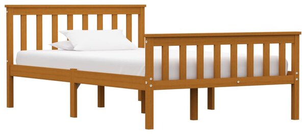 Bed Frame Honey Brown Solid Pinewood 120 x 190 cm