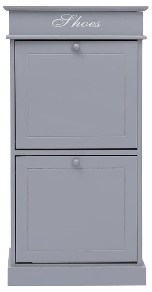 Shoe Cabinet Grey 50x28x98 cm Paulownia Wood