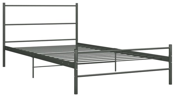 284685 Bed Frame without Mattress Grey Metal 100x200 cm