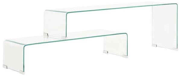 2 Piece Coffee Table Set 90x30x20/110x30x40 cm Tempered Glass