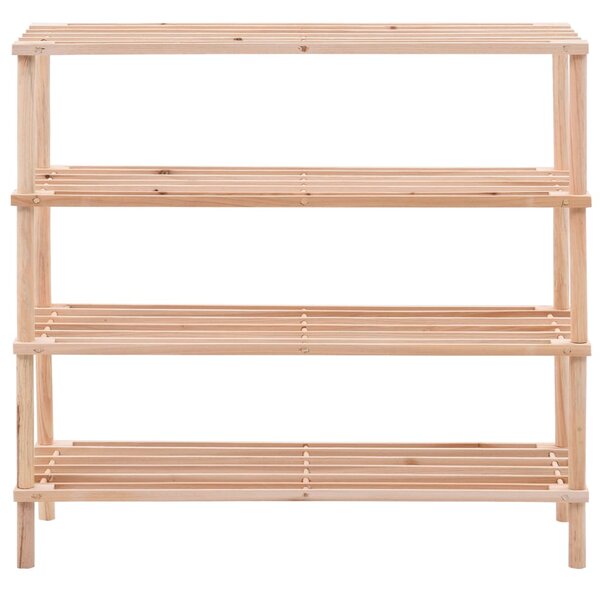 4-Tier Shoe Rack Solid Fir Wood