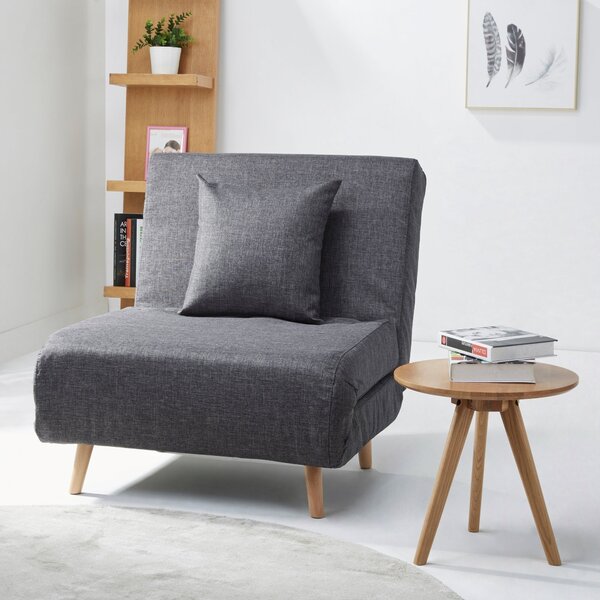 Macy Fabric Pebble Chair Bed Grey