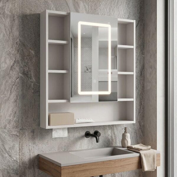 LED mirror cabinet Rea Luna 70x80cm