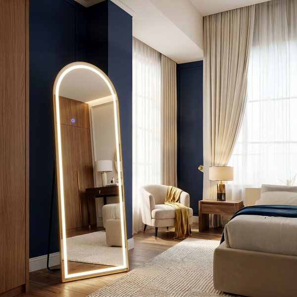 Mirror LED Orbit 50x160cm Brush Gold