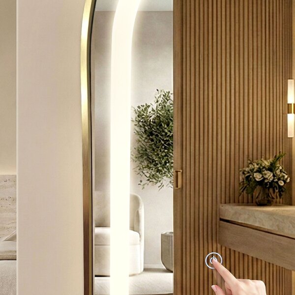 Mirror LED Orbit 50x160cm Brush Gold