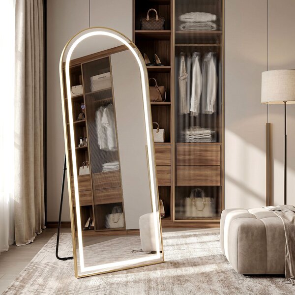 Mirror LED Orbit 50x160cm Brush Gold