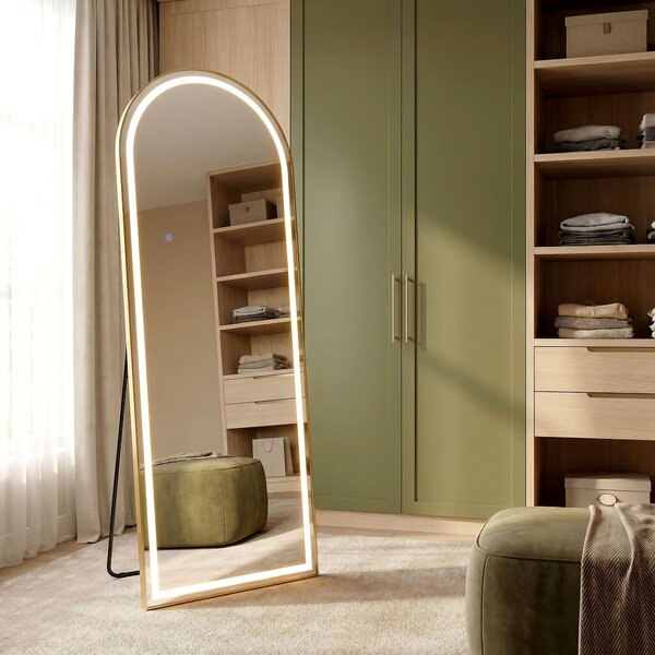 Mirror LED Orbit 50x160cm Brush Gold