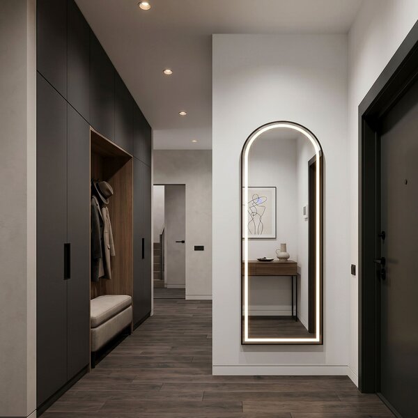 Mirror LED Orbit 50x160cm Black